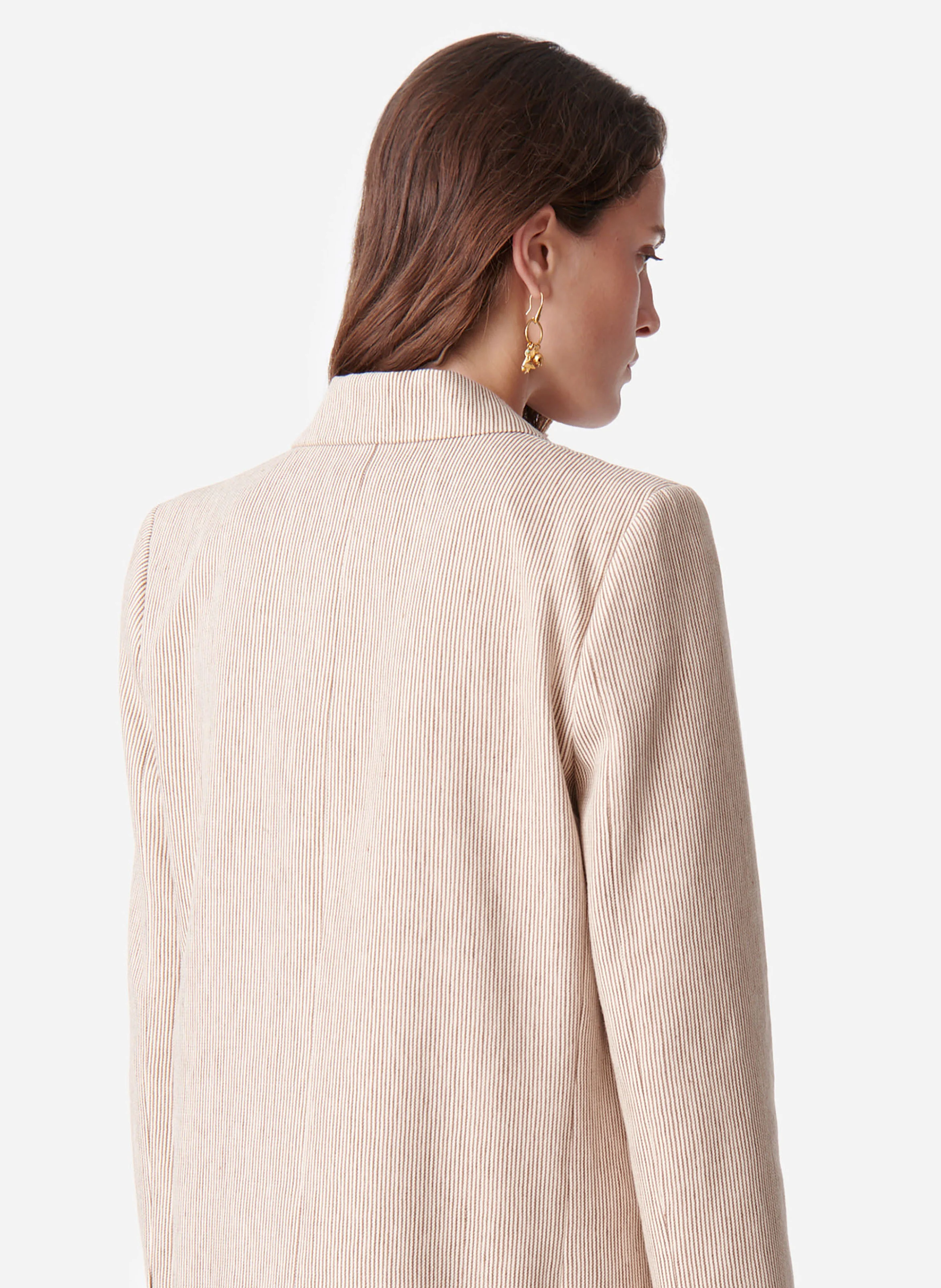 TILIA - Veste de tailleur en coton et lin | Marron