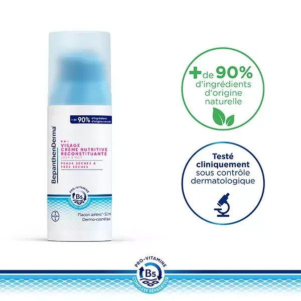 Creme facial nutritivo e reconstituinte BepanthenDerma para pele seca a muito seca 50ml