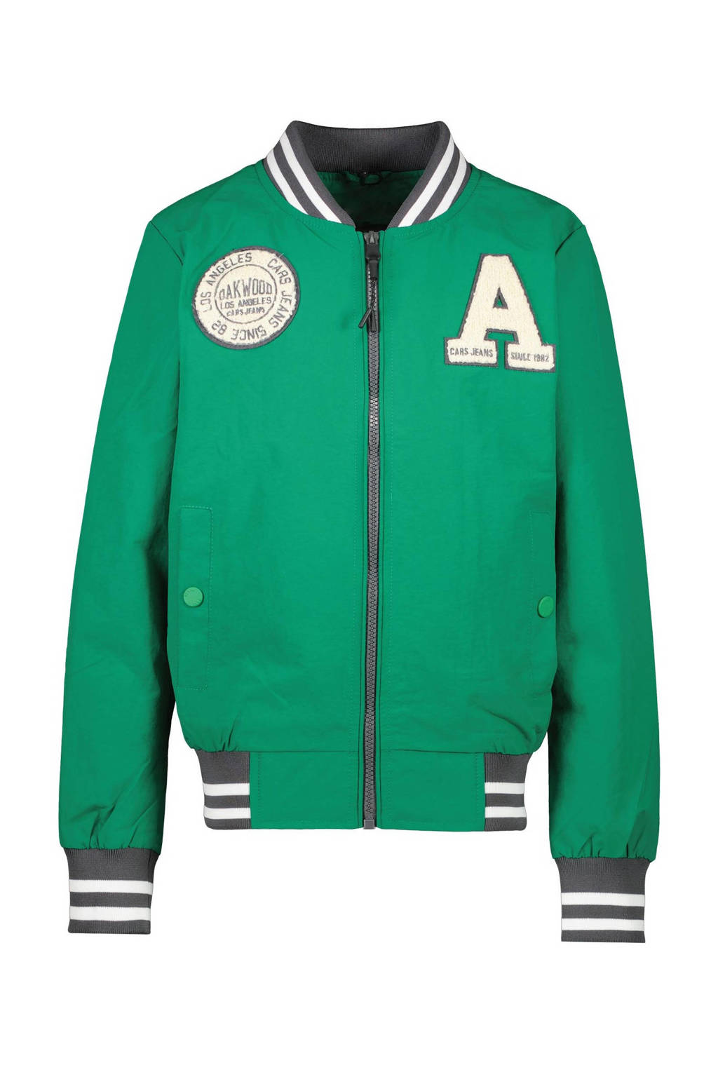 Cars baseball jacket JUSTIN met logo groen/wit