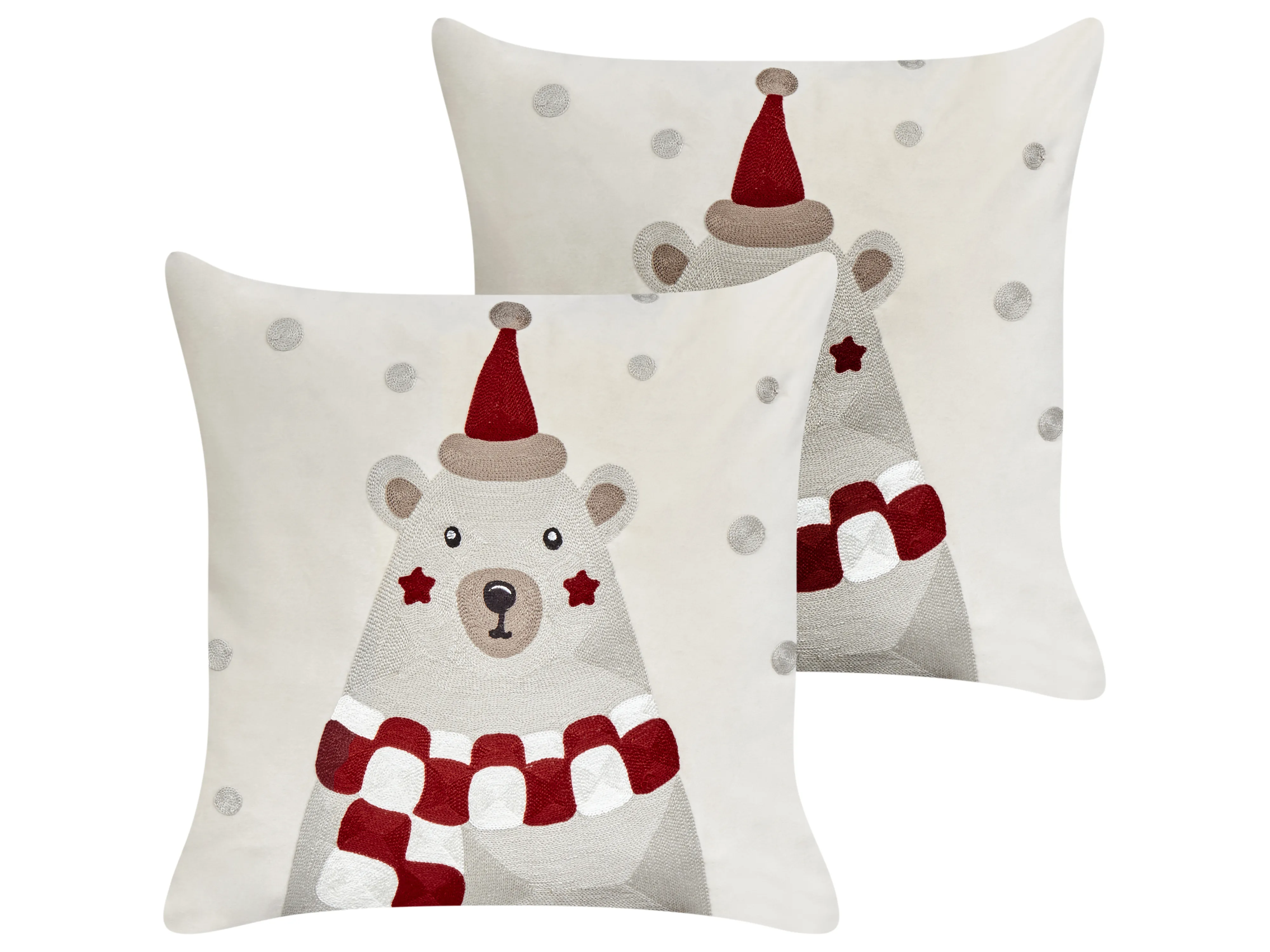 Set van 2 sierkussens JELLIES Fluweel 45 x 45 cm Gebroken wit