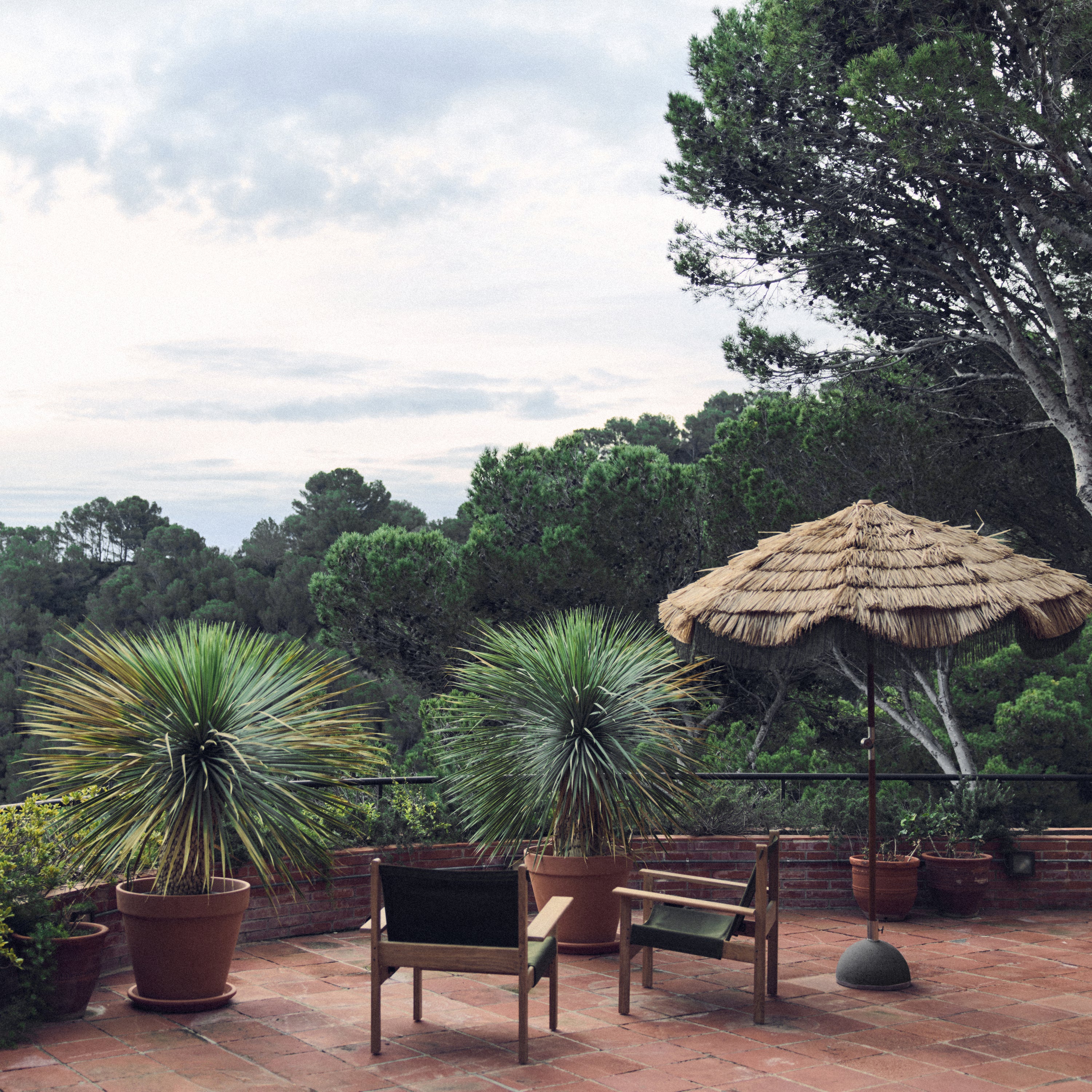 HKliving Serengeti Parasol Ã 192 cm - Raffia