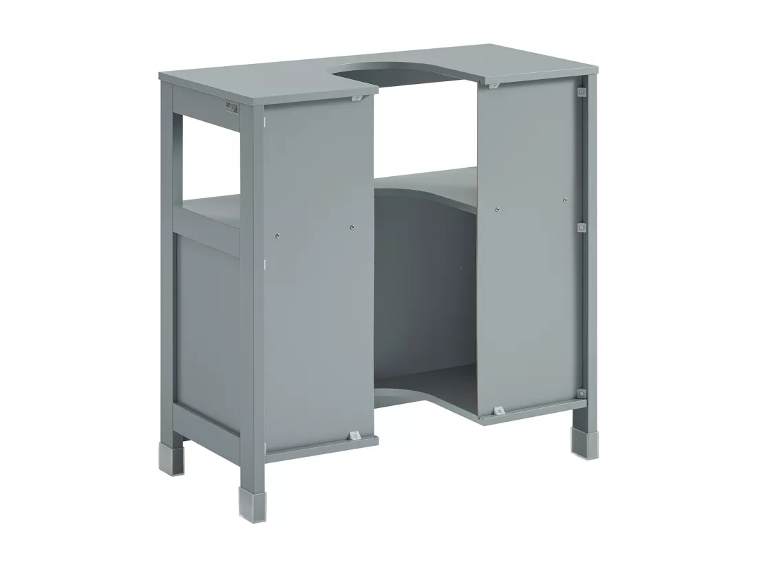 SoBuy FRG128-II-SG Meuble sous lavabo Meuble sous évier Meuble de Salle de Bain sous lavabo Housse Colonne lavabo Anti-humidité, Gris