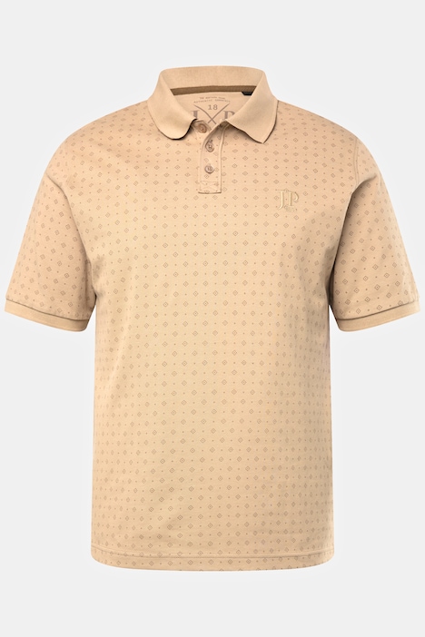 Poloshirt, Halbarm, Allover-Print, Polokragen, bis 8 XL