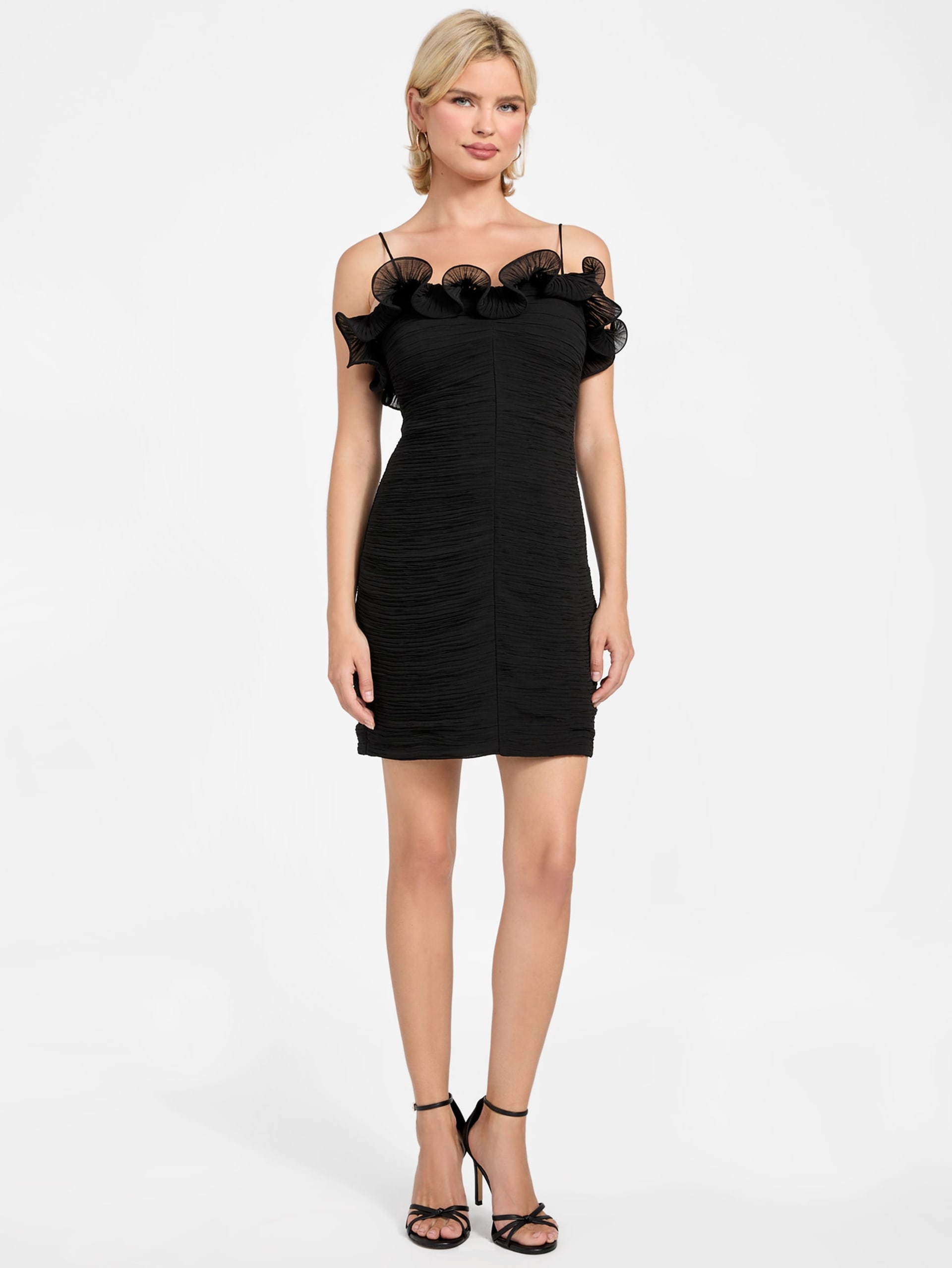 Vestido curto de chiffon