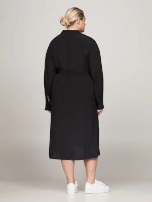 Vestido camisa Curve Crepe com cinto na altura do joelho
