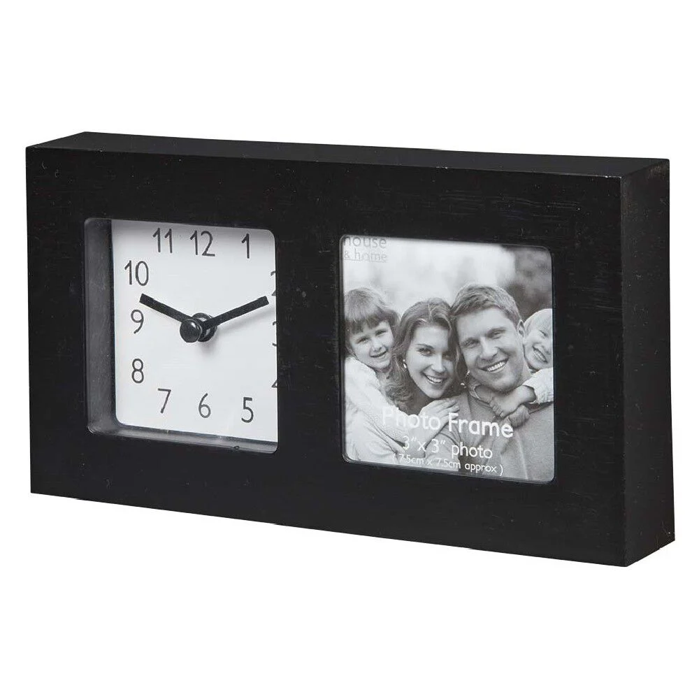 Horloge avec cadre photo à poser