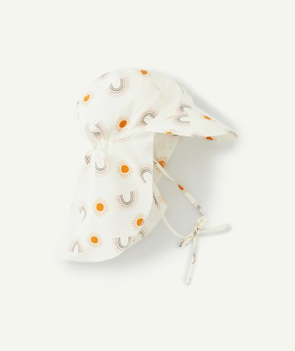 LASSIGCASQUETTE ANTI-UV BÉBÉ MIXTE BLANC AVEC IMPRIMÉ ARC-EN-CIEL