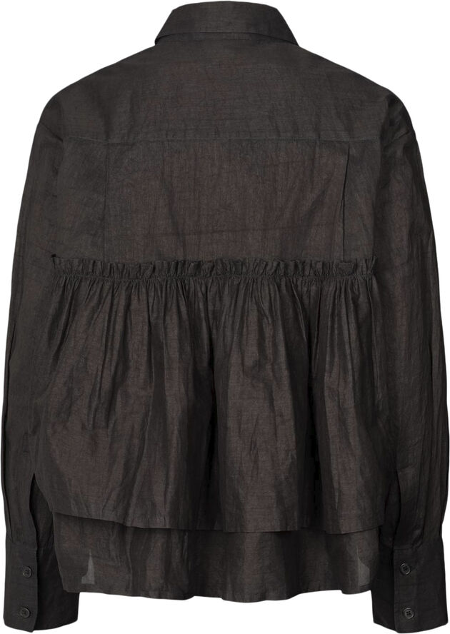 Rabens Saloner Multi layer frill shirt - Shaker Black