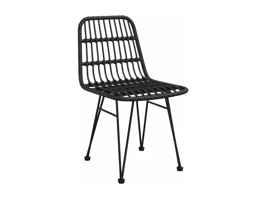 Ensemble à manger de jardin 7 pcs Noir Résine tressée