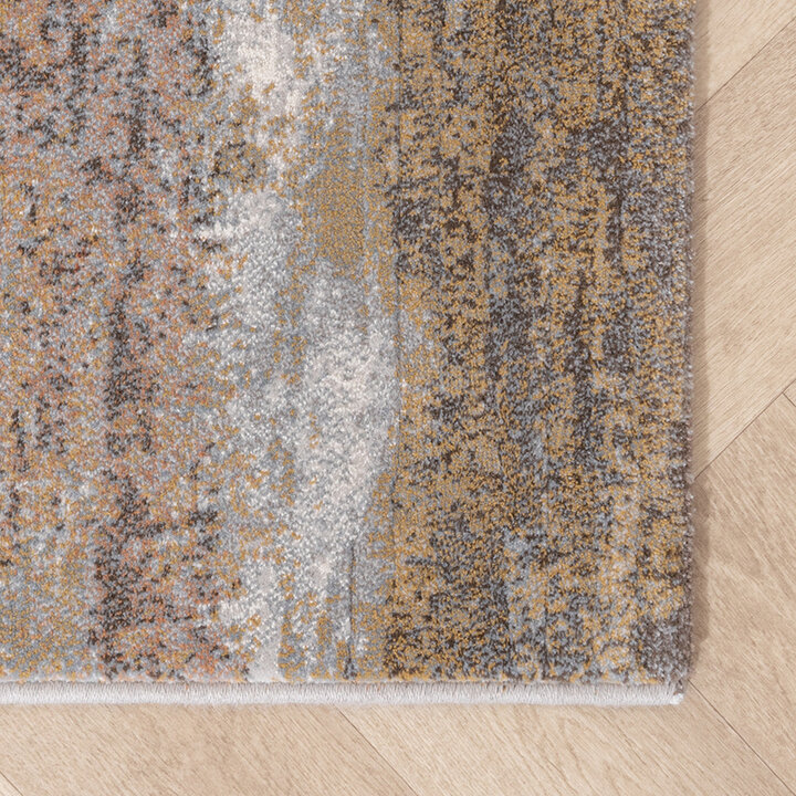 Abstract vloerkleed - Xavier Scratch Taupe/Rood