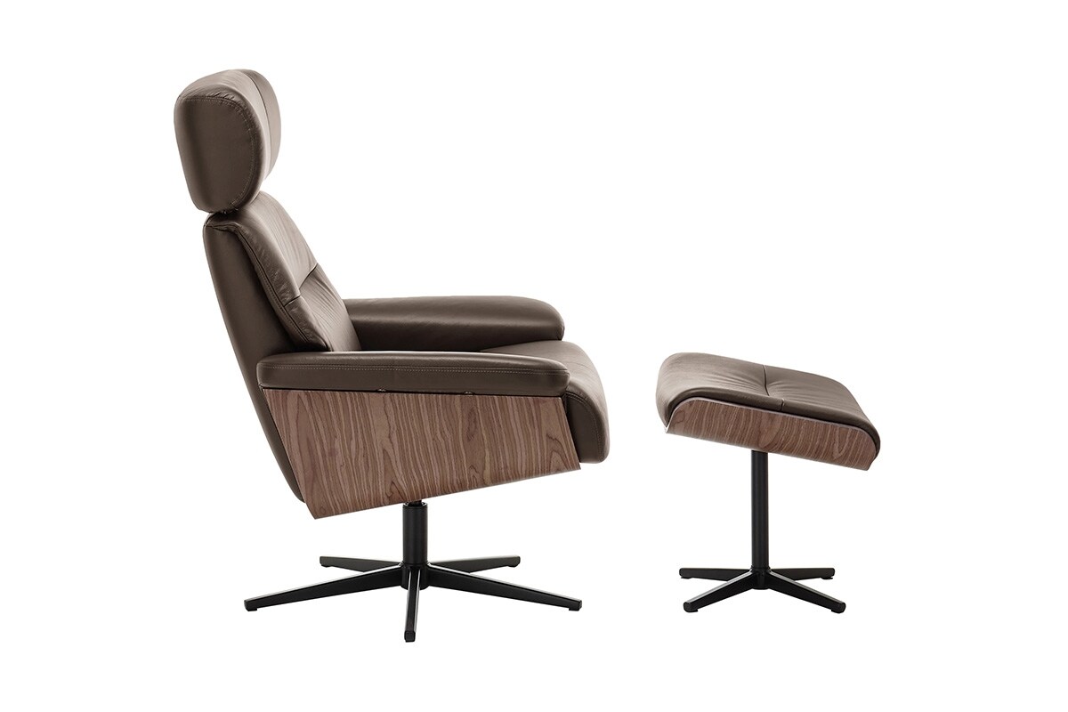 iNNoSeat by MCA + MANILA Relaxer mit Hocker manuell - versch. Farben - Braun/Schwarz