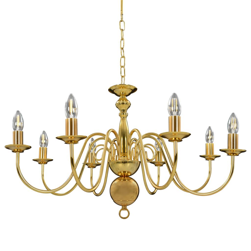 vidaXL Kroonluchter, Goud, 8 E14 Lampen