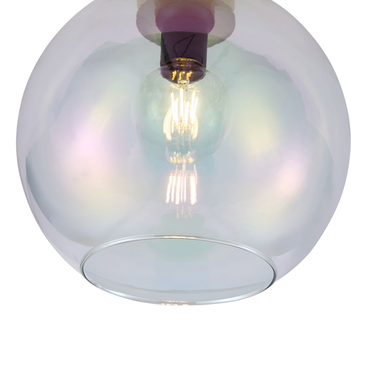 Art Deco plafondlamp goud met regenboog glas - Sandra