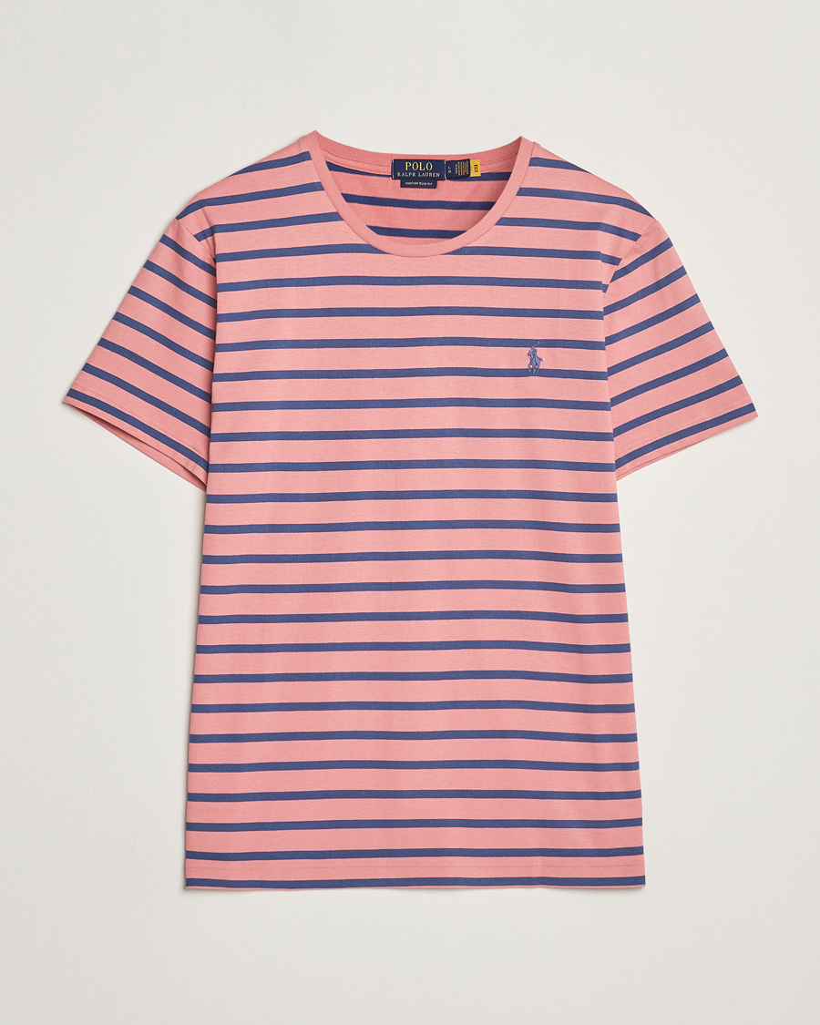 Polo Ralph Lauren Custom Slim Fit Striped Tee Desert Rose/Old Royal