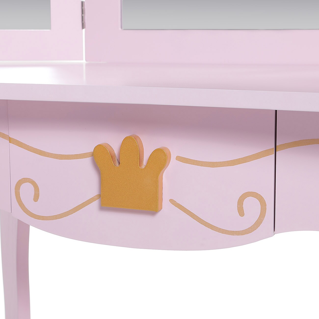 Baby Vivo Kinderschminktisch FIONA mit klappbaren Spiegeln und Hocker