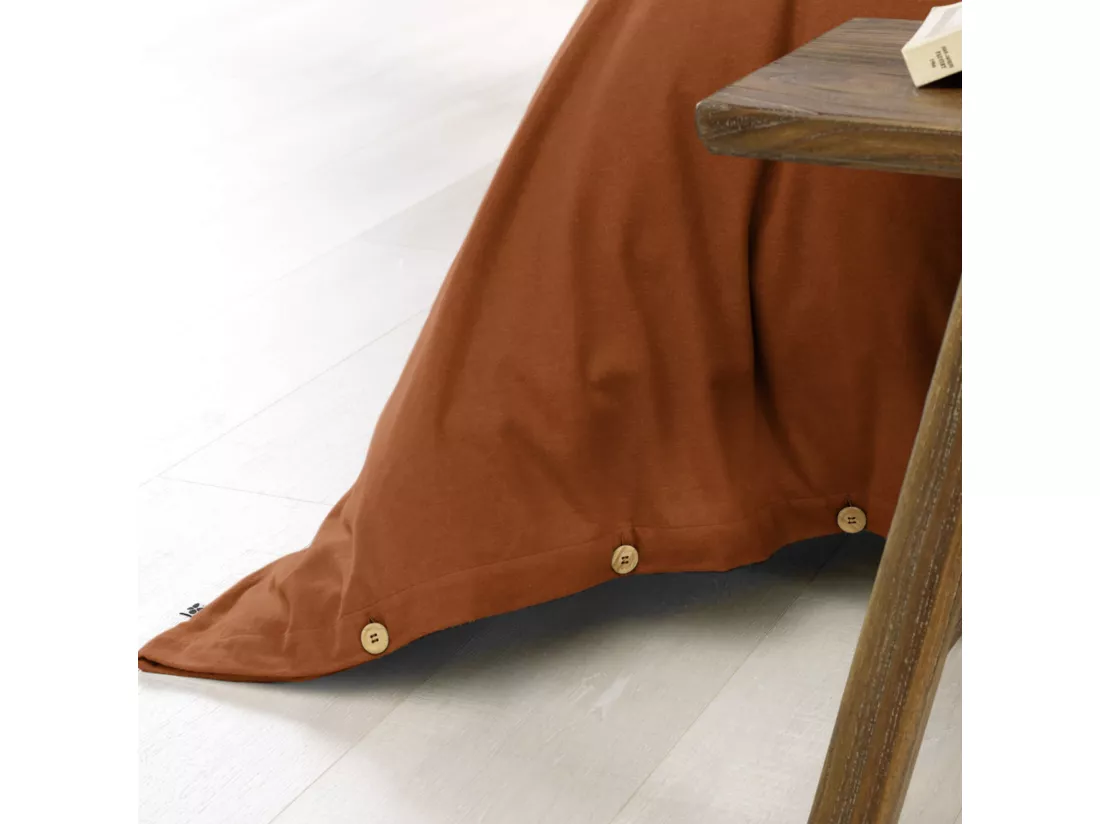 Housse de couette flanelle orange 140x200 cm