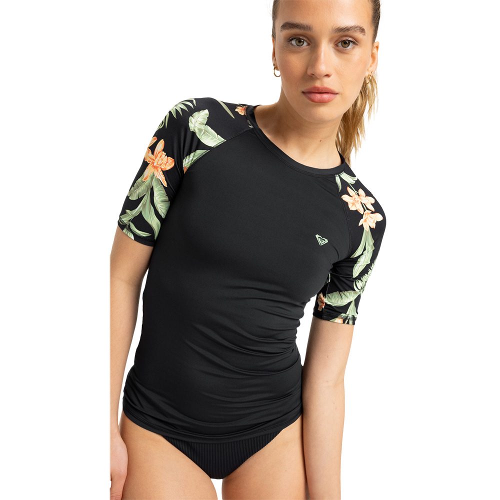Roxy Lycra Print Surf T-Shirt Damen anthracite island escape