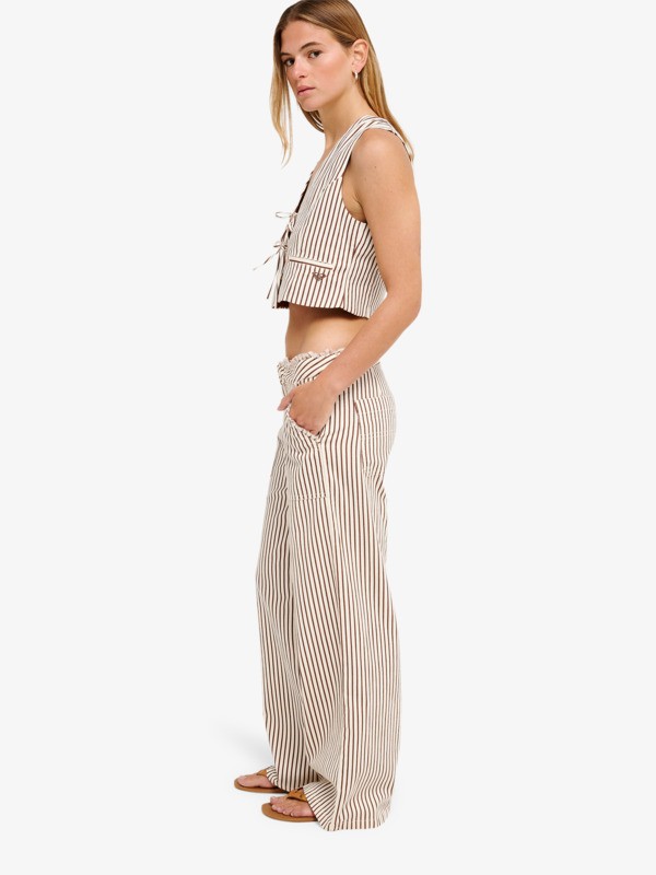 Rough Around Edges Pantalon à rayures Noir Femme