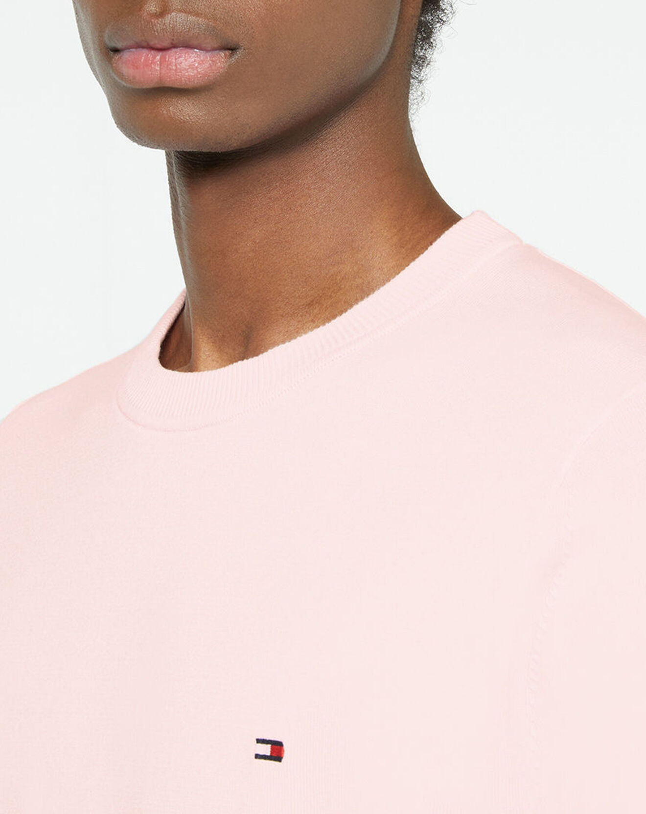 Tommy Hilfiger Pull 1985 col rond rose clair