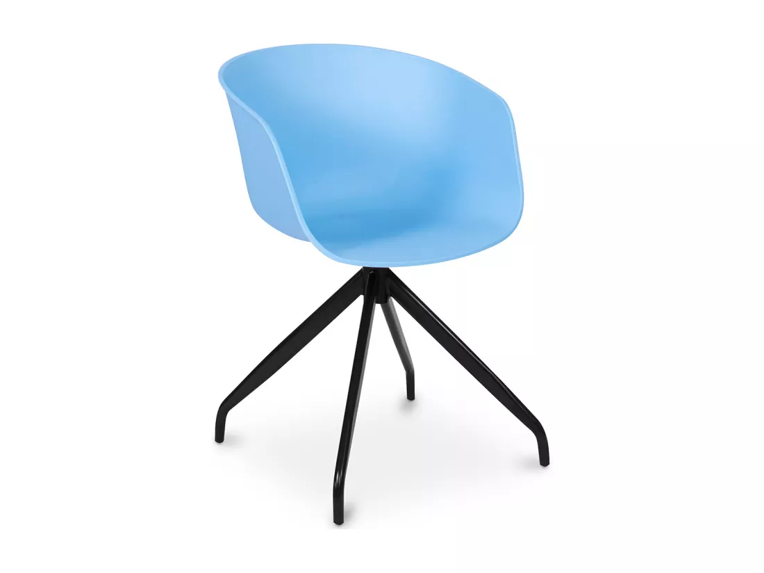 Chaise de bureau tapissée avec accoudoirs - Chaise de bureau design noire - Jodie - Joan Bleu
