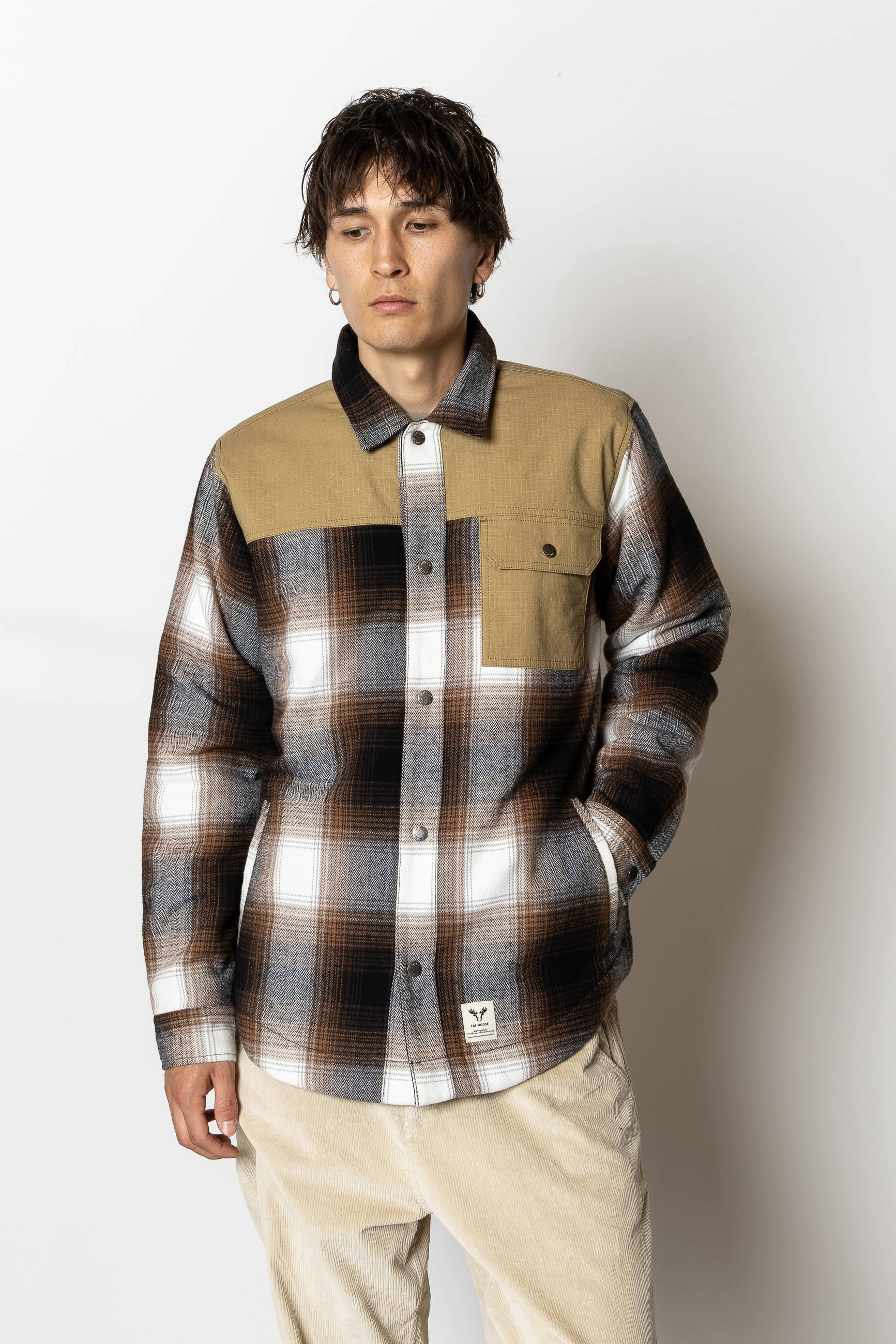 FAT MOOSE overshirt bruin