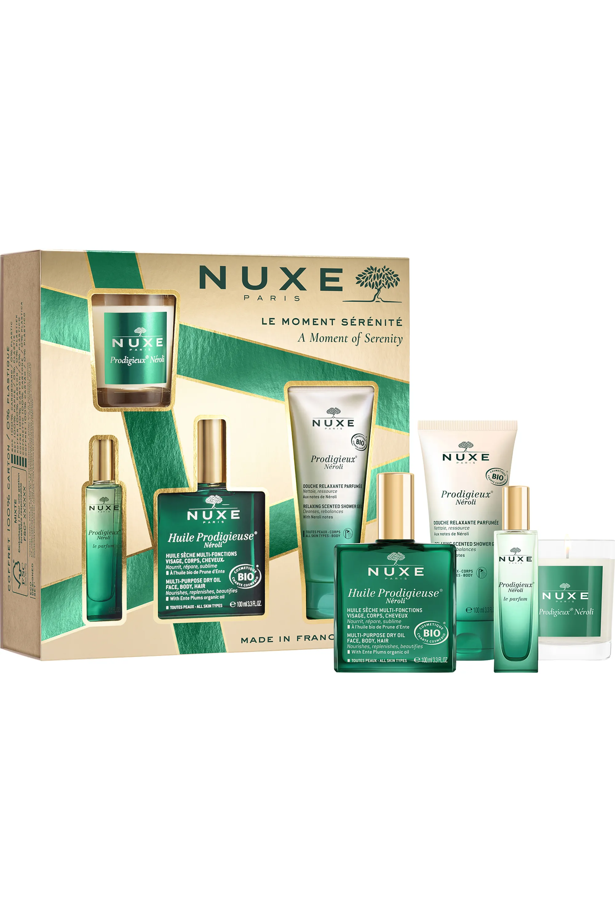 Nuxe Coffret relaxant Le Moment Sérénité avec l’Huile Prodigieuse® Néroli 100ml-215 ml