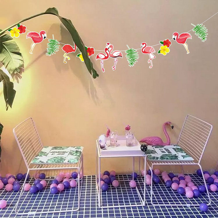 (2.5m) Papier Flamingo Girlande Sommer Party Tropical Dekoration Mottoparty Accessoire