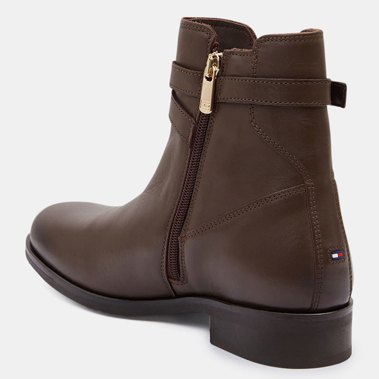 Tommy Hilfiger Bottines en Cuir Hardware Belt marron