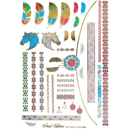Avery Zweckform Z-Design - Trend Tattoos A5 Indian silber 1 Bogen