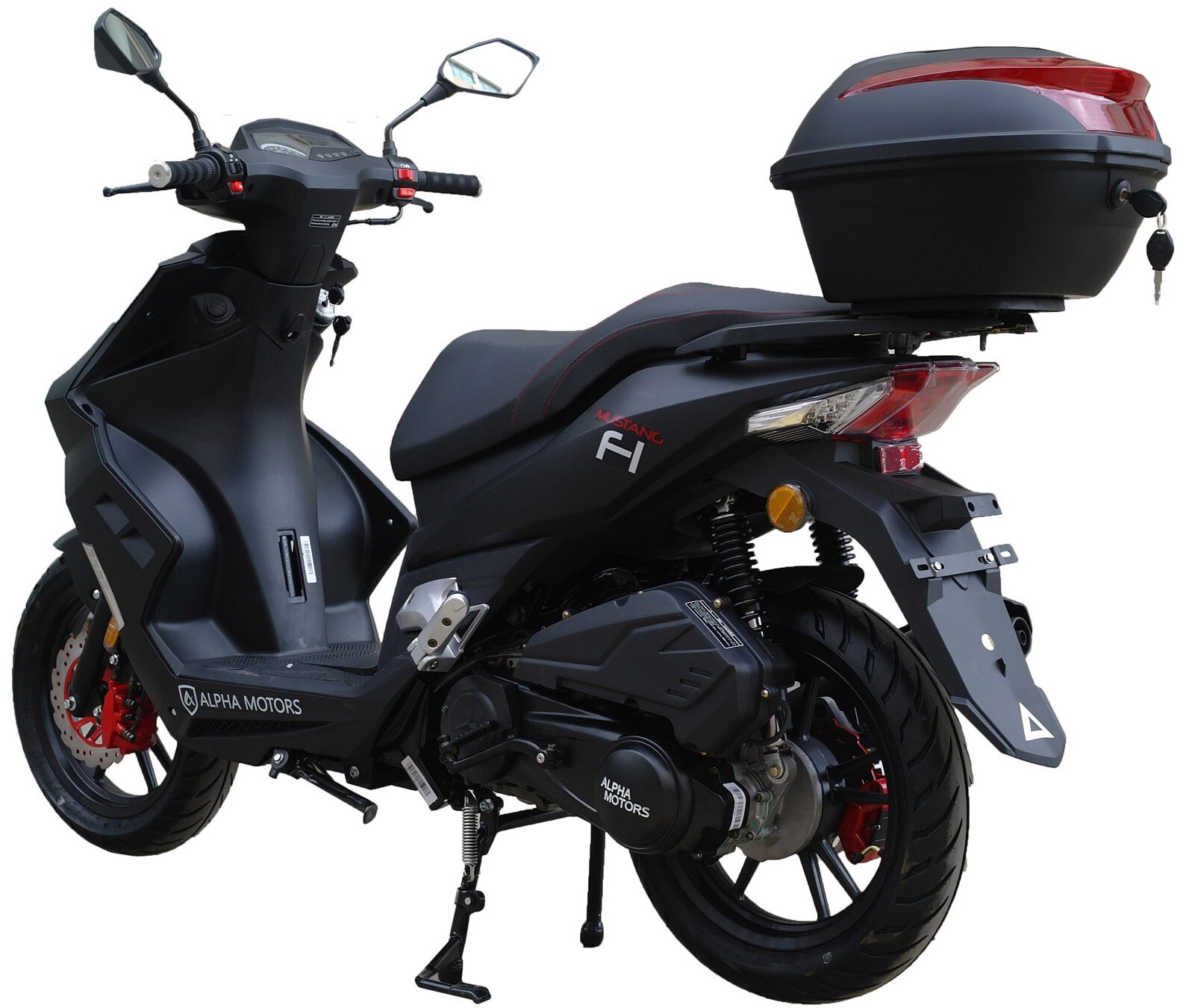 Alpha Motors Motorroller Mustang FI 125 ccm 85 kmh EURO 5 mattschwarz inkl. Topcase