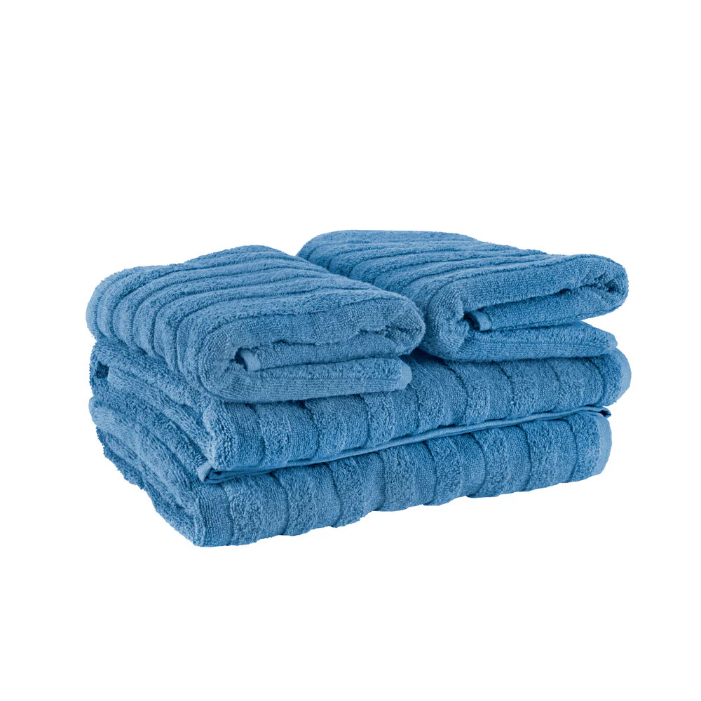 Bahne Interior  Terry Stripe håndklæde sæt, Bright Blue - 4 stk.