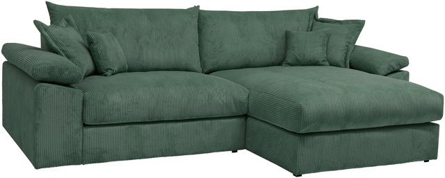 Home affaire Ecksofa »Soft&Cosy XXL L-Form, B: 303 cm« Mega-Sofa, Cord oder Chenille-Struktur, mit Federkern & 4 Zierkissen