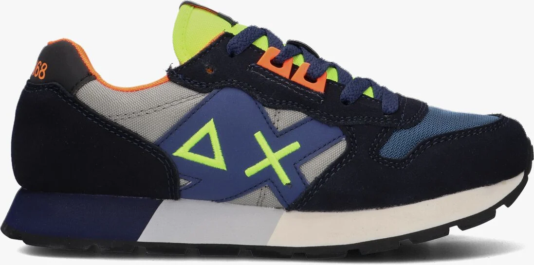 SUN68 blauwe sun68 lage sneakers boy's jaki fluo