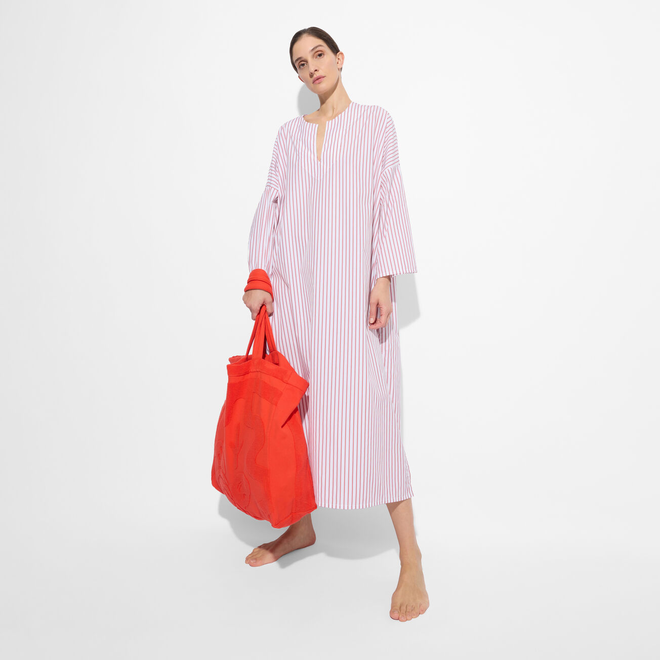 Caftan en Coton Femme Unie - Vilebrequin x Ines de la Fressange