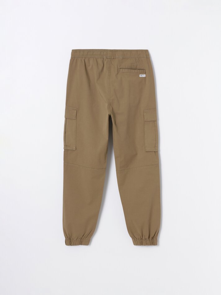 Calça jogger com bolsos - Bege escuro