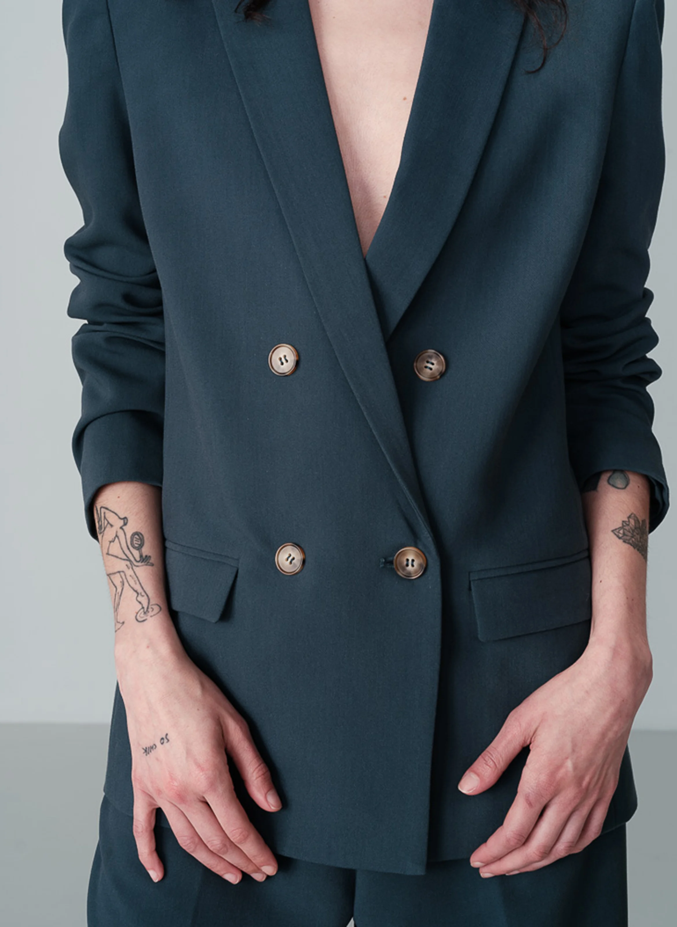 NOIX - Blazer droit à double boutonnage| Vert