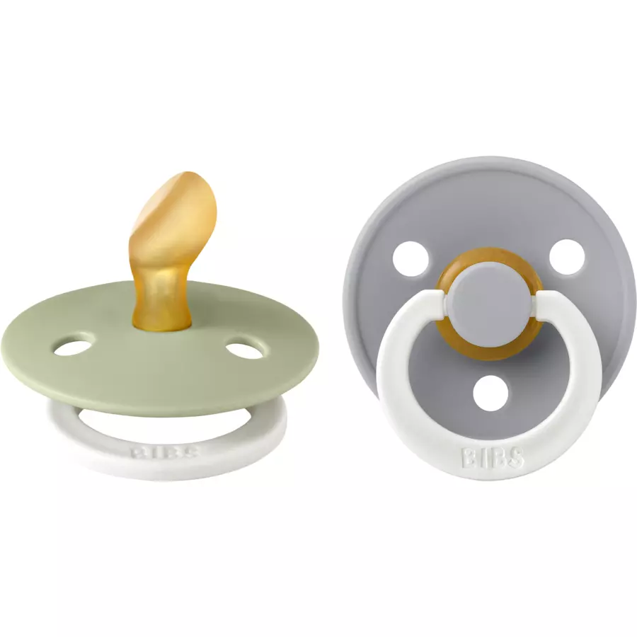 BIBS® BIBS Nachtschnuller Colour anatomischer Sauger Sage & Cloud 0-6 Monate, 2 Stk.