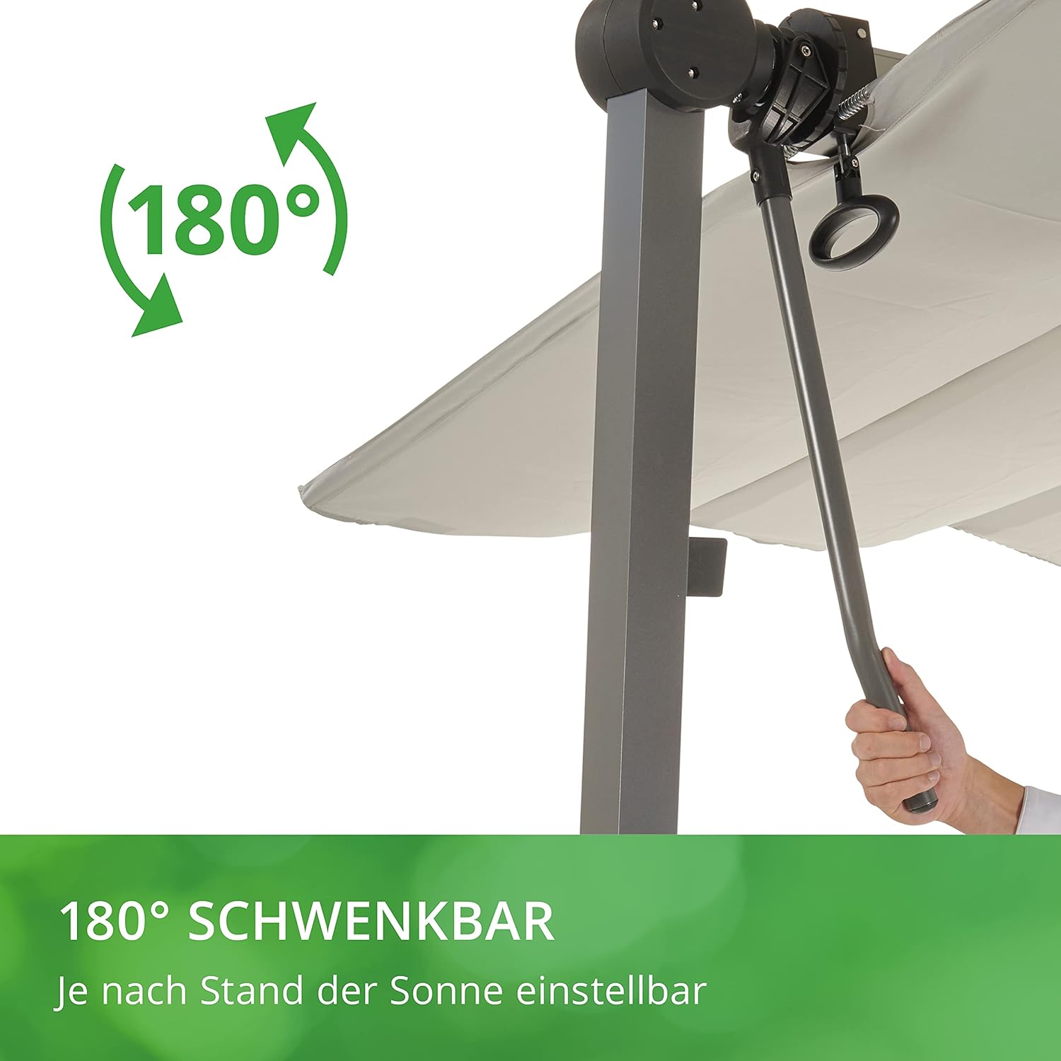 Leco Sonnendach Waved, lichtgrau, 300 x 365 x 1 cm, 27600114