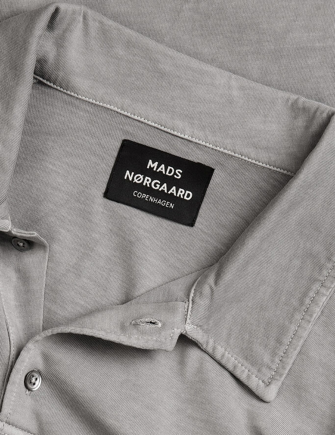 Mads Nørgaard - Copenhagen Cotton Jersey Pigment Dye Polo Shir Titanium