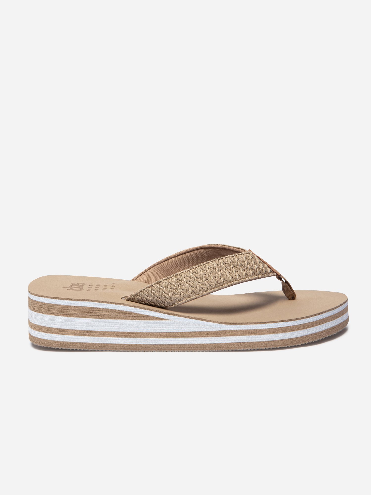 Tongs Compensées Femme Beige