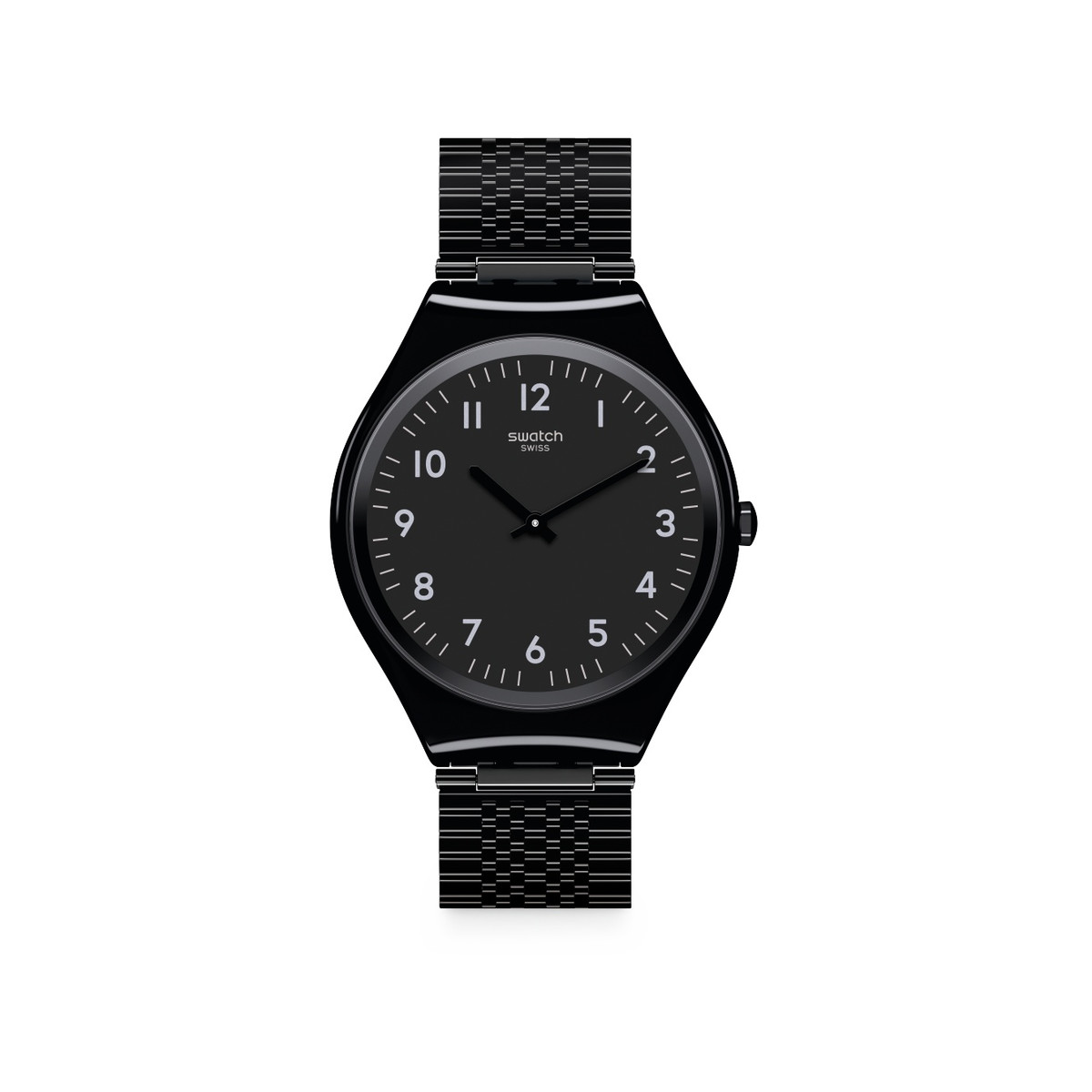 Montre Swatch Skincoal mixte acier noir milanais