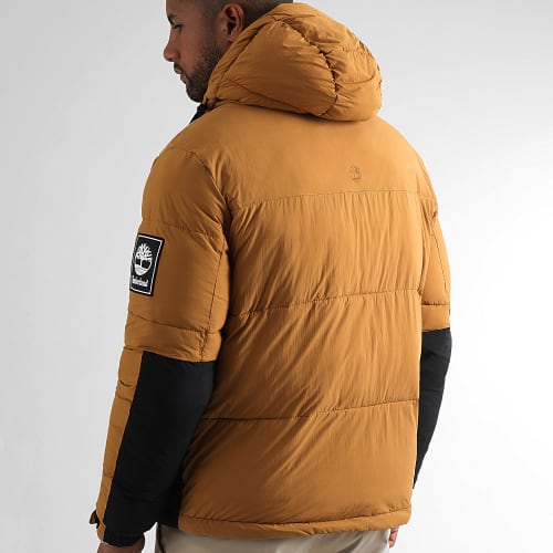 Doudoune Capuche Outdoor Archive A6S41 Noir Camel