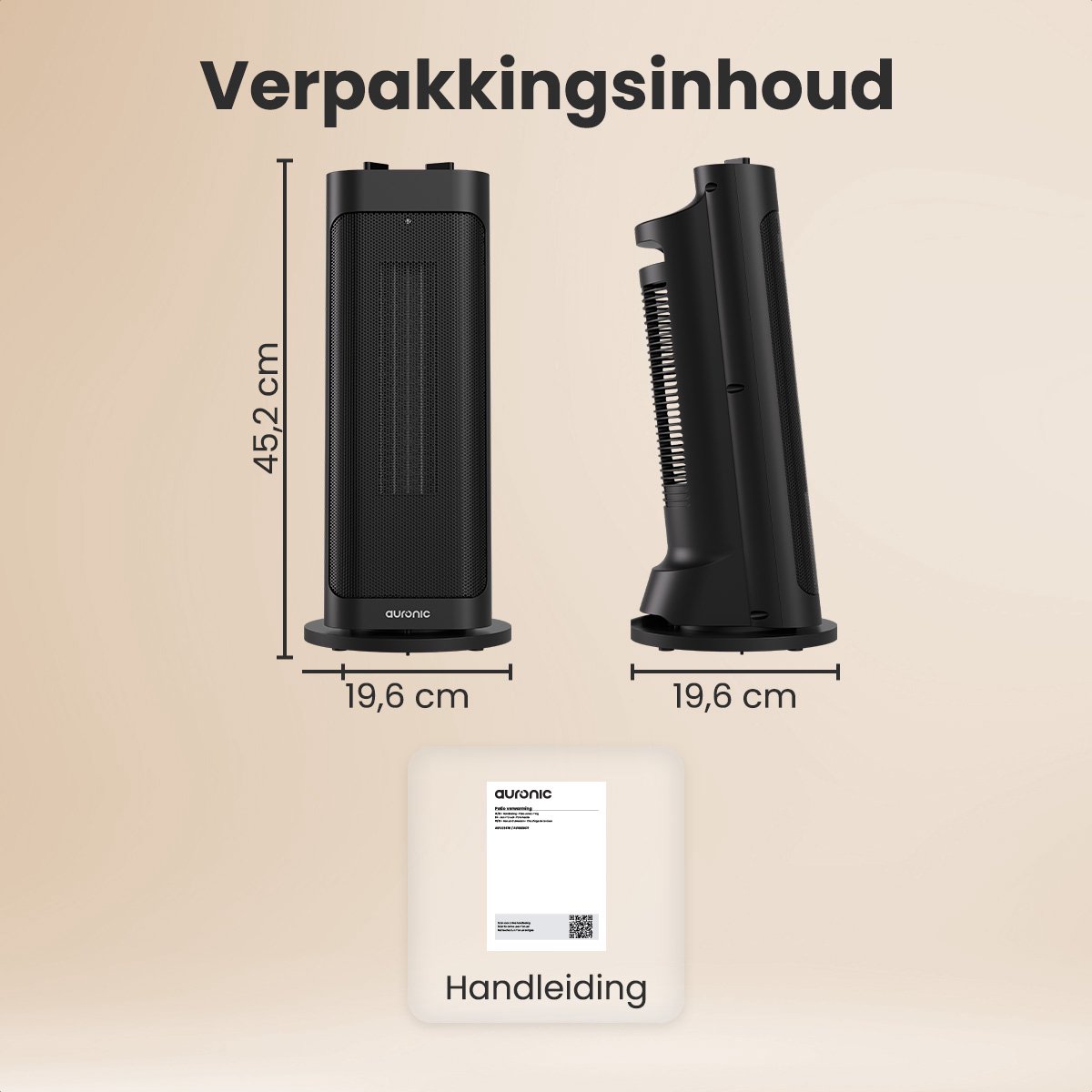 Auronic Pro 2000 watt ventilatorkachel - Black