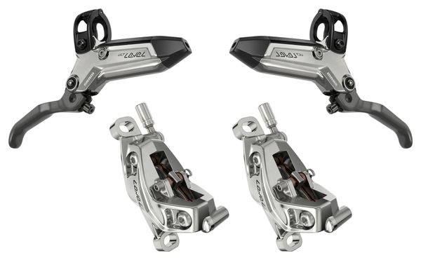 Paire de Freins à Disque Sram Level Ultimate Stealth 4-Piston (Sans Disques) 950 mm / 2000 mm Argent