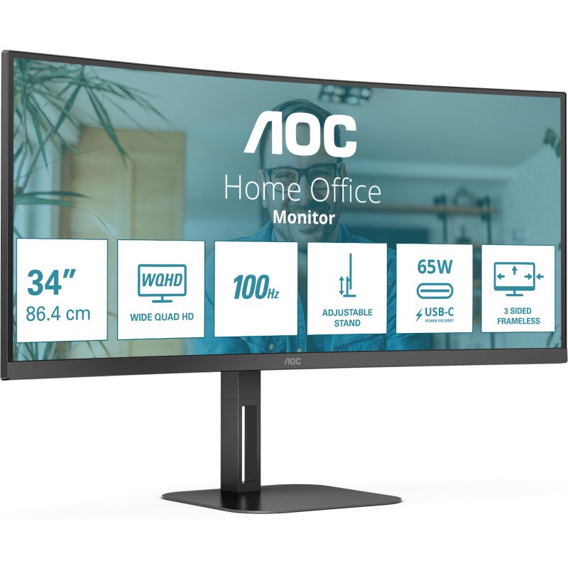 AOC V5 CU34V5C/BK écran plat de PC 86,4 cm (34
