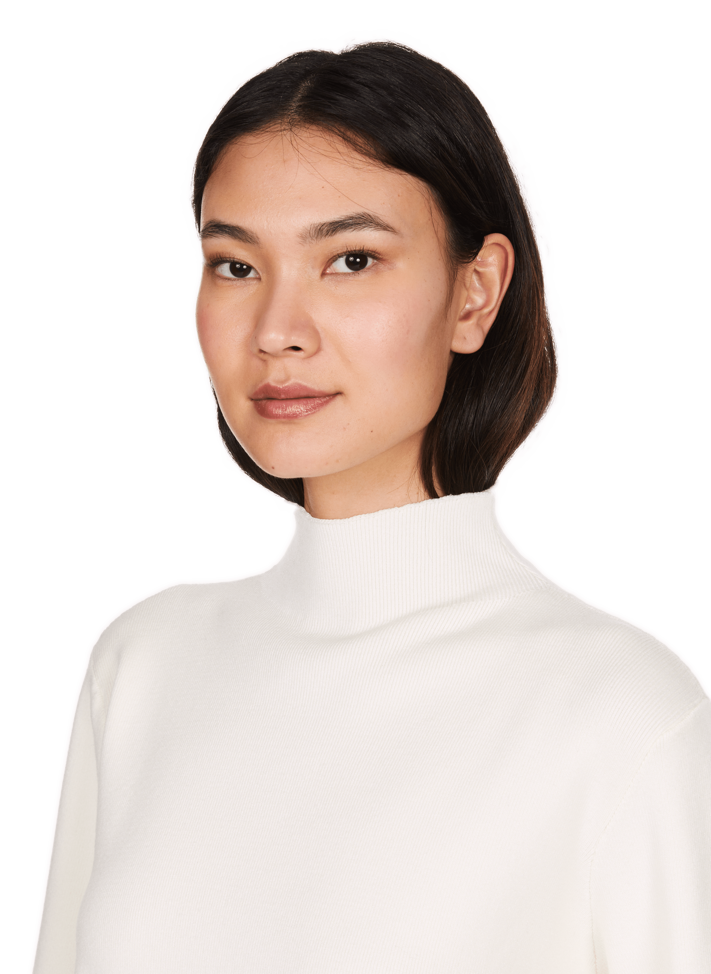 USIM - Pull crop col montant | Blanc