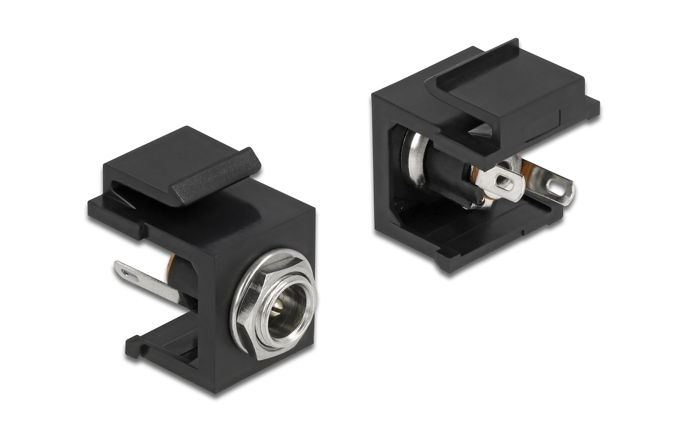 Keystone-Modul DC 5.5 x 2.5 mm Buchse schwarzDelock Keystone Modul DC 5.5 x 2.5 mm Buchse schwarz