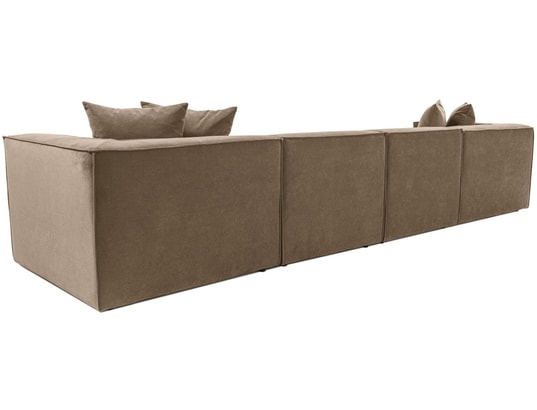 CONCEPT1 - Canapé tissu Sora angle marron 350 x 190 x h65