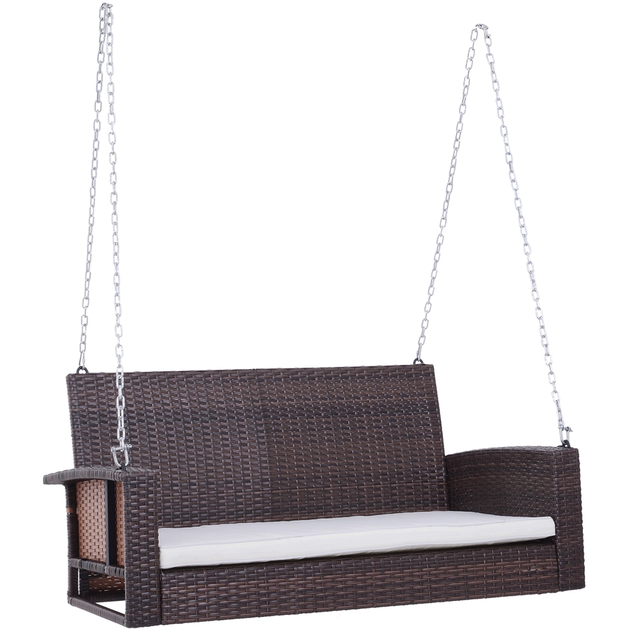 Outsunny 2-Sitzer Hollywoodschaukel braun, beige