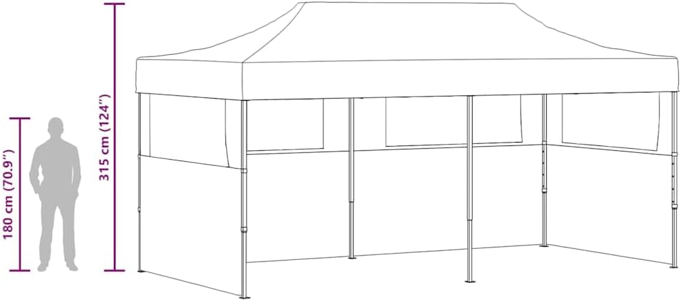 vidaXL Partyzelt 3x6 m Seitenteile Faltzelt Gartenpavillon Gartenzelt Bierzelt